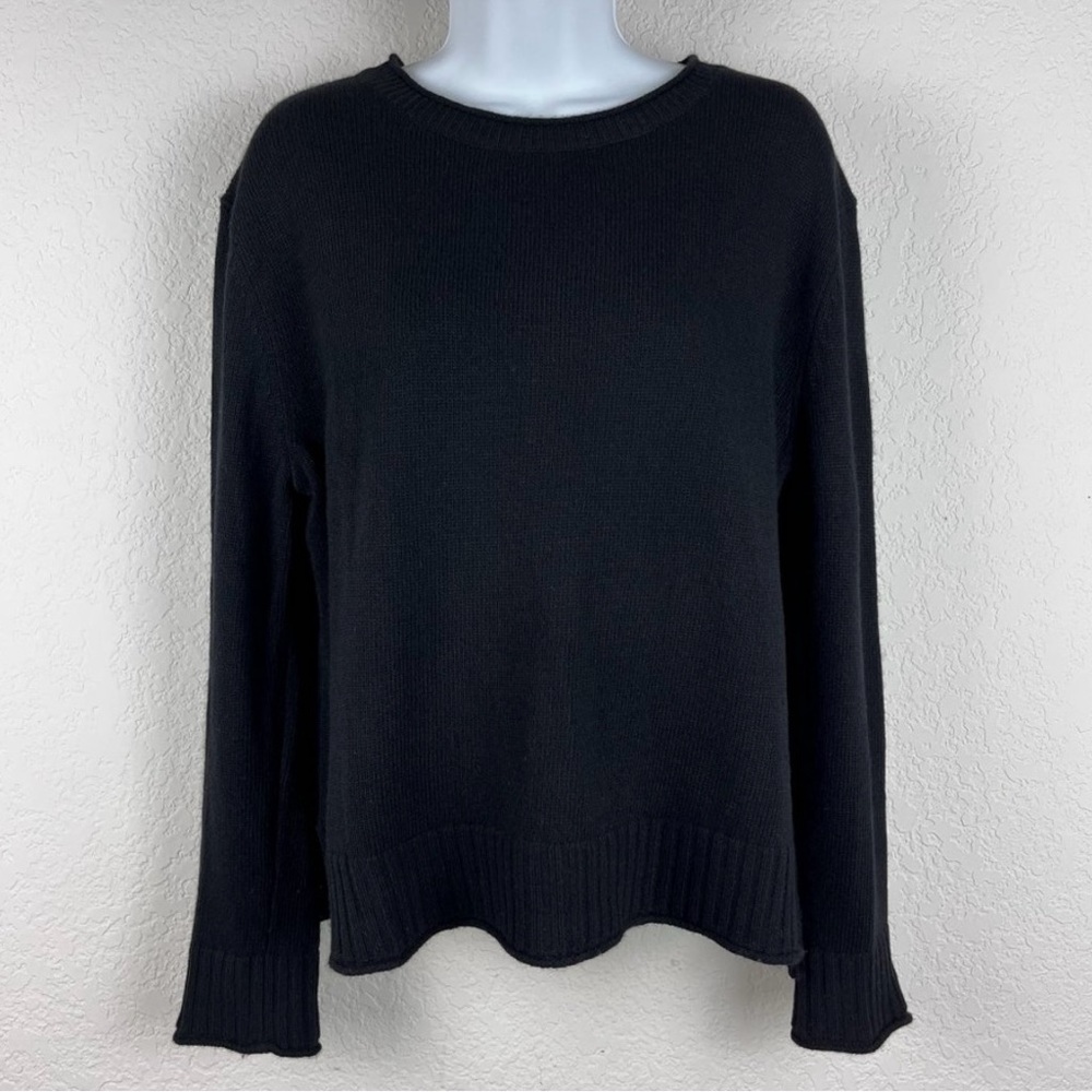 Jenni Kayne Everyday Sweater Black Womens Size S Wool Cashmere Blend Minimalist